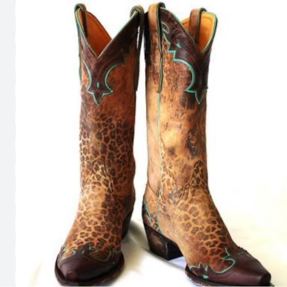 Miss Macie Leopard Cowgirl Boots - Sz. 10 - Picture 16 of 16